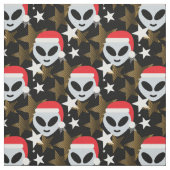 santa alien emoji fabric stof (Swatch)