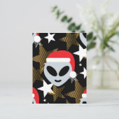 santa alien emoji feestdagenkaart (Staand voorkant)