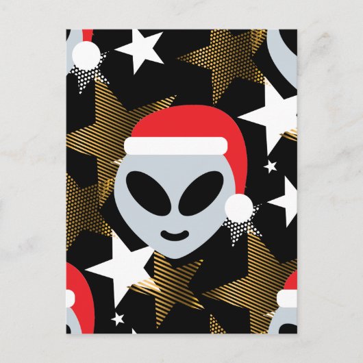 santa alien emoji feestdagenkaart (Voorkant)