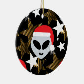 santa alien emoji keramisch ornament (Rechts)