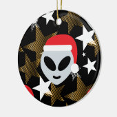 santa alien emoji keramisch ornament (Links)