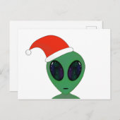Santa alien feestdagenkaart (Voorkant / Achterkant)