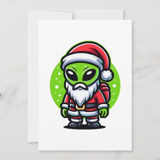 Santa Alien Feestdagenkaart (Voorkant)
