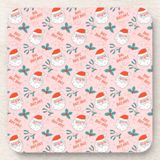 Santa all over print Joyful Greetings collectie Bier Onderzetter (Voorkant)