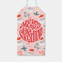 Santa all over print Joyful Greetings collectie Cadeaulabel