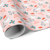 Santa all over print Joyful Greetings collectie Cadeaupapier (Rol Hoek)