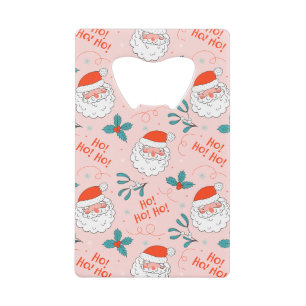 Santa all over print Joyful Greetings collectie Creditkaart Flessenopener