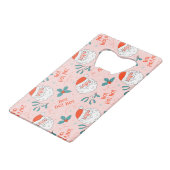 Santa all over print Joyful Greetings collectie Creditkaart Flessenopener (Achterkant Gekanteld)