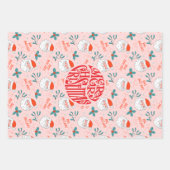 Santa all over print Joyful Greetings collectie Inpakpapier Vel (Voorkant)