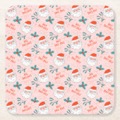 Santa all over print Joyful Greetings collectie Kartonnen Onderzetters (Voorkant)