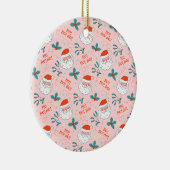 Santa all over print Joyful Greetings collectie Keramisch Ornament (Rechts)