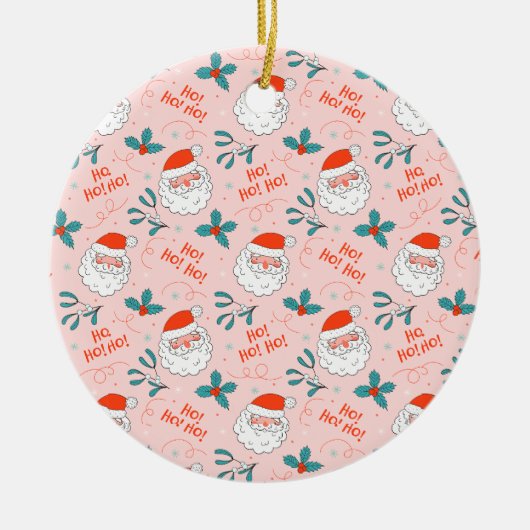 Santa all over print Joyful Greetings collectie Keramisch Ornament (Voorkant)