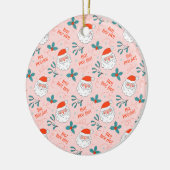 Santa all over print Joyful Greetings collectie Keramisch Ornament (Links)