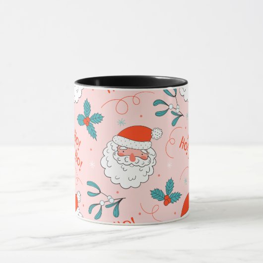 Santa all over print Joyful Greetings collectie Mok (Midden)
