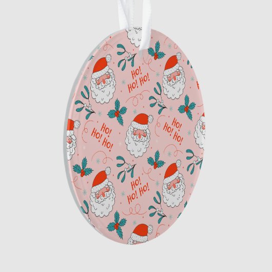 Santa all over print Joyful Greetings collectie Ornament (voorkant)