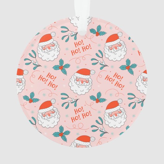 Santa all over print Joyful Greetings collectie Ornament (achterkant)