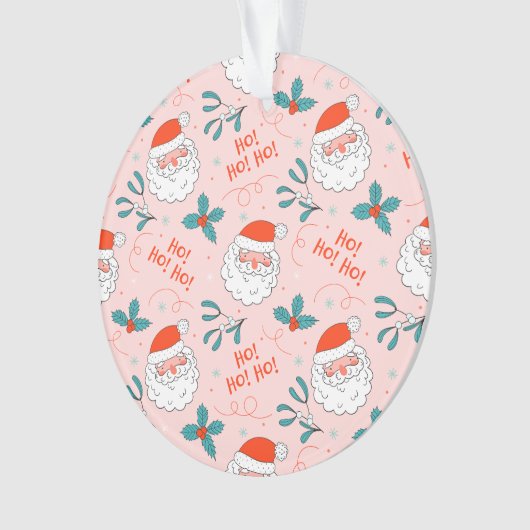 Santa all over print Joyful Greetings collectie Ornament (voorkant)