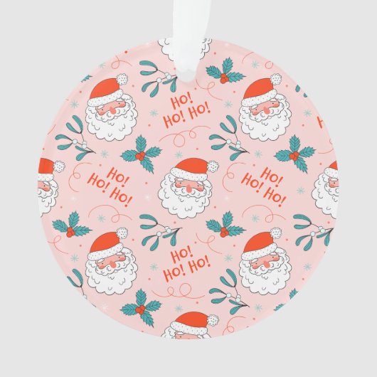 Santa all over print Joyful Greetings collectie Ornament (voorkant)