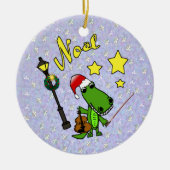 Santa Alligator met Violin Ornament (Voorkant)