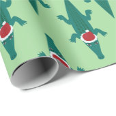 Santa Alligators/Krokodillen ontwerp Cadeaupapier (Rol Hoek)