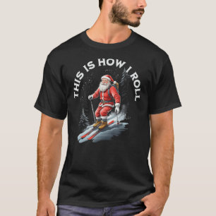 Santa Alpine Skier Kerstskiën Wintersport T-shirt