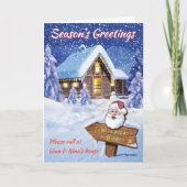 "Santa alsjeblieft bel hier" aangepaste kerstkaart Feestdagen Kaart (Voorkant)