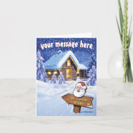 "Santa alsjeblieft bel hier" Kerstkaart ontwerp Feestdagen Kaart