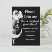 Santa Alsjeblieft doe mee met me Uitnodigen Feestdagenkaart (Staand voorkant)