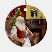 Santa-American Foxhound Keramisch Ornament (Voorkant)