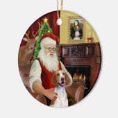 Santa-American Foxhound Keramisch Ornament (Links)