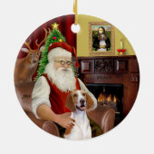 Santa-American Foxhound Keramisch Ornament (Achterkant)