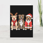 Santa American Tbull Terrier Christmas Ttie Dog Mo Kaart (Voorkant)
