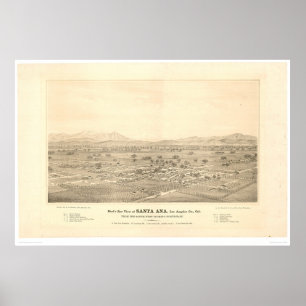 Santa Ana, CA. Panoramische kaart (1579C) Poster
