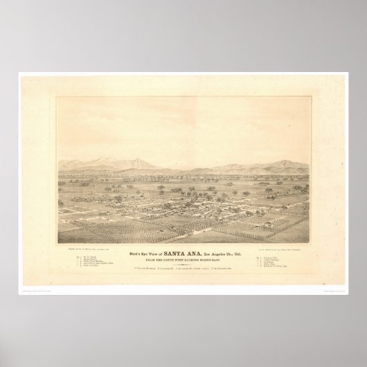 Santa Ana, CA. Panoramische kaart (1579C) Poster (Voorkant)