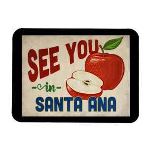Santa Ana California Apple - Vintage Travel Magneet