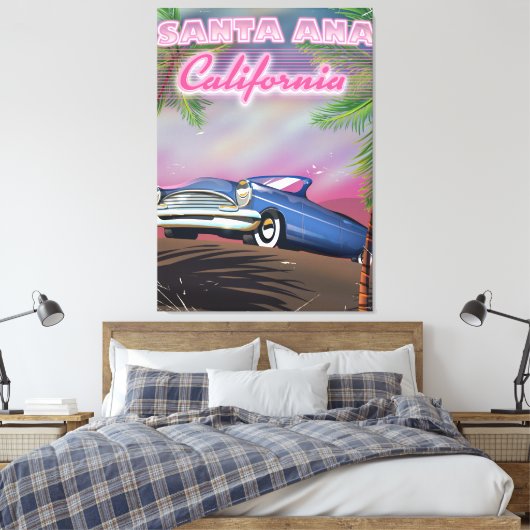 Santa Ana California reisposter Canvas Afdruk (Insitu (Slaapkamer))