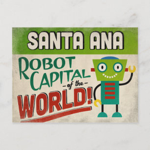 Santa Ana California Robot - Funny  Briefkaart