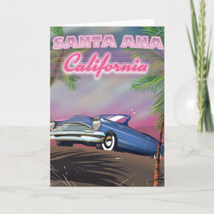 Santa Ana Californië reisposter Feestdagen Kaart