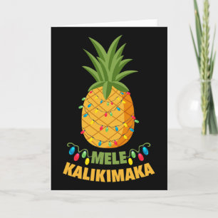 Santa Ananas Kerstlichtjes Hawaiaans Mele Kal Kaart