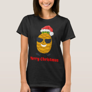Santa Ananas Vrolijke Kerstboom Pyjama Vacati T-shirt