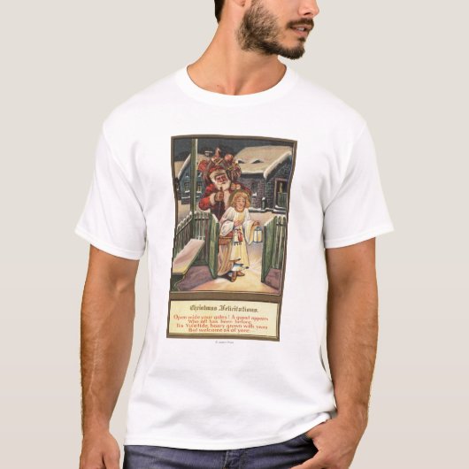 Santa and Angel met Lantern T-shirt (Voorkant)