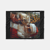 Santa And Beaver Selfie Funny Christmas Design  Fleece Deken (Voorkant (Horizontaal))