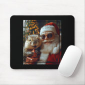 Santa And Beaver Selfie Funny Christmas Design Muismat (Met muis)