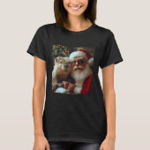 Santa And Beaver Selfie Funny Christmas Design  T-shirt (Voorkant)