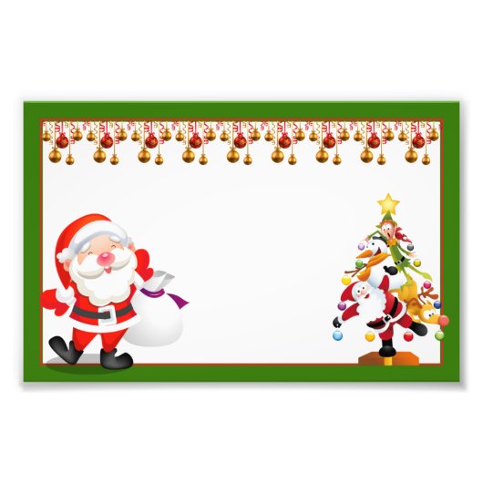 Santa and christmas ornaments foto afdruk (Voorkant)