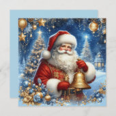 Santa and Christmas tree beautiful customisable Feestdagenkaart (Voorkant / Achterkant)