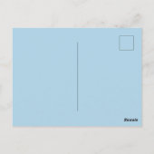 Santa and Christmas tree, blue & gold Briefkaart (Achterkant)