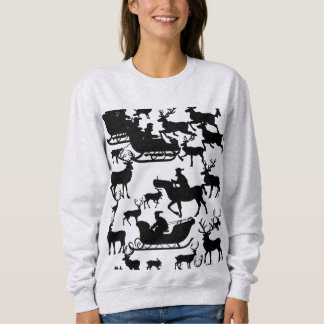 Santa and deer chrismas sweat-shirt for ladies  trui