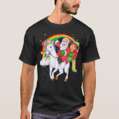 santa and elf riding unicorn t-shirt (Voorkant)