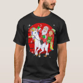 santa and elf riding unicorn t-shirt (Voorkant)